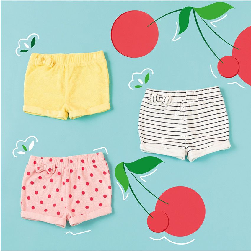Short en éponge avec noeud à la taille - Rose
