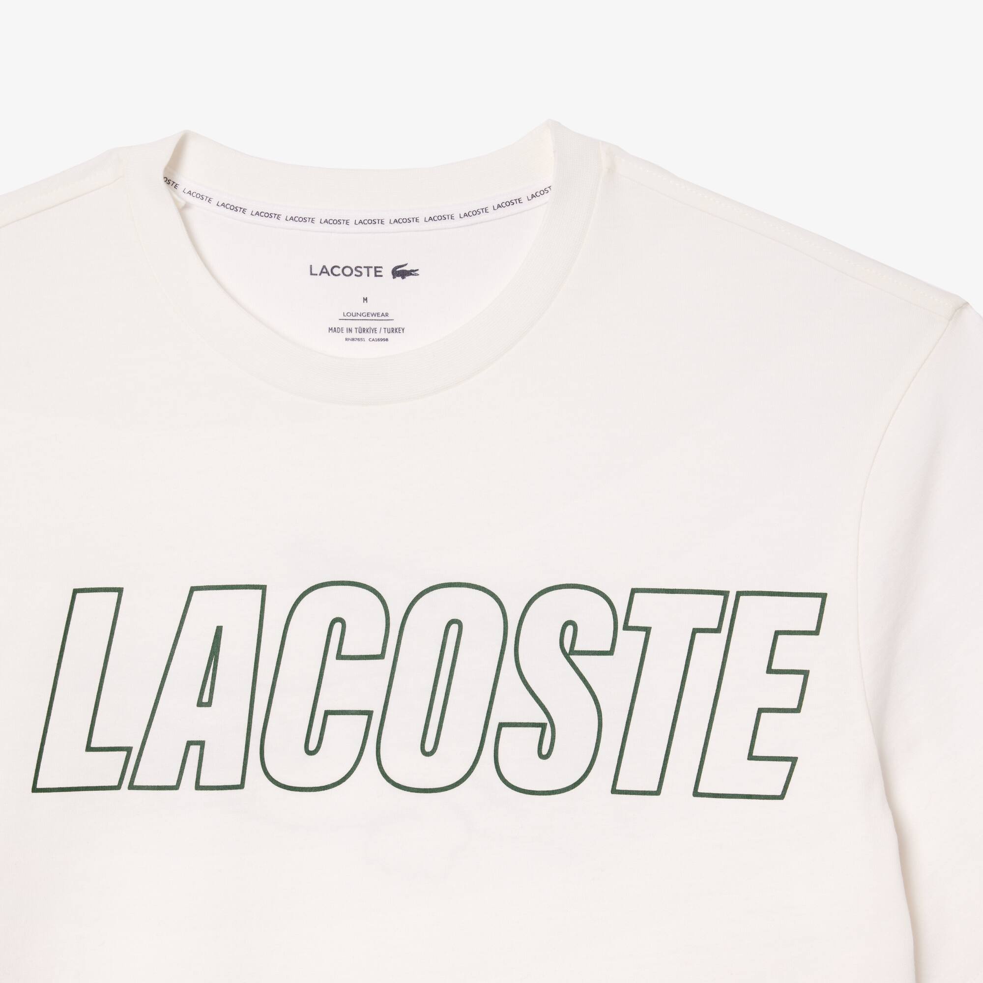 Kontrast Lounge-T-Shirt mit Logo Loungewear - Weiss - Lacoste - Herren