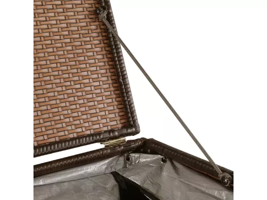 Boîte de stockage de jardin marron 150x100x100cm Résine tressée