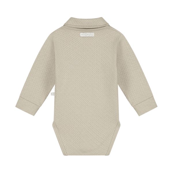Mats & Merthe Noah Romper Met Kraag Lange Mouw light Brown 3 Mnd