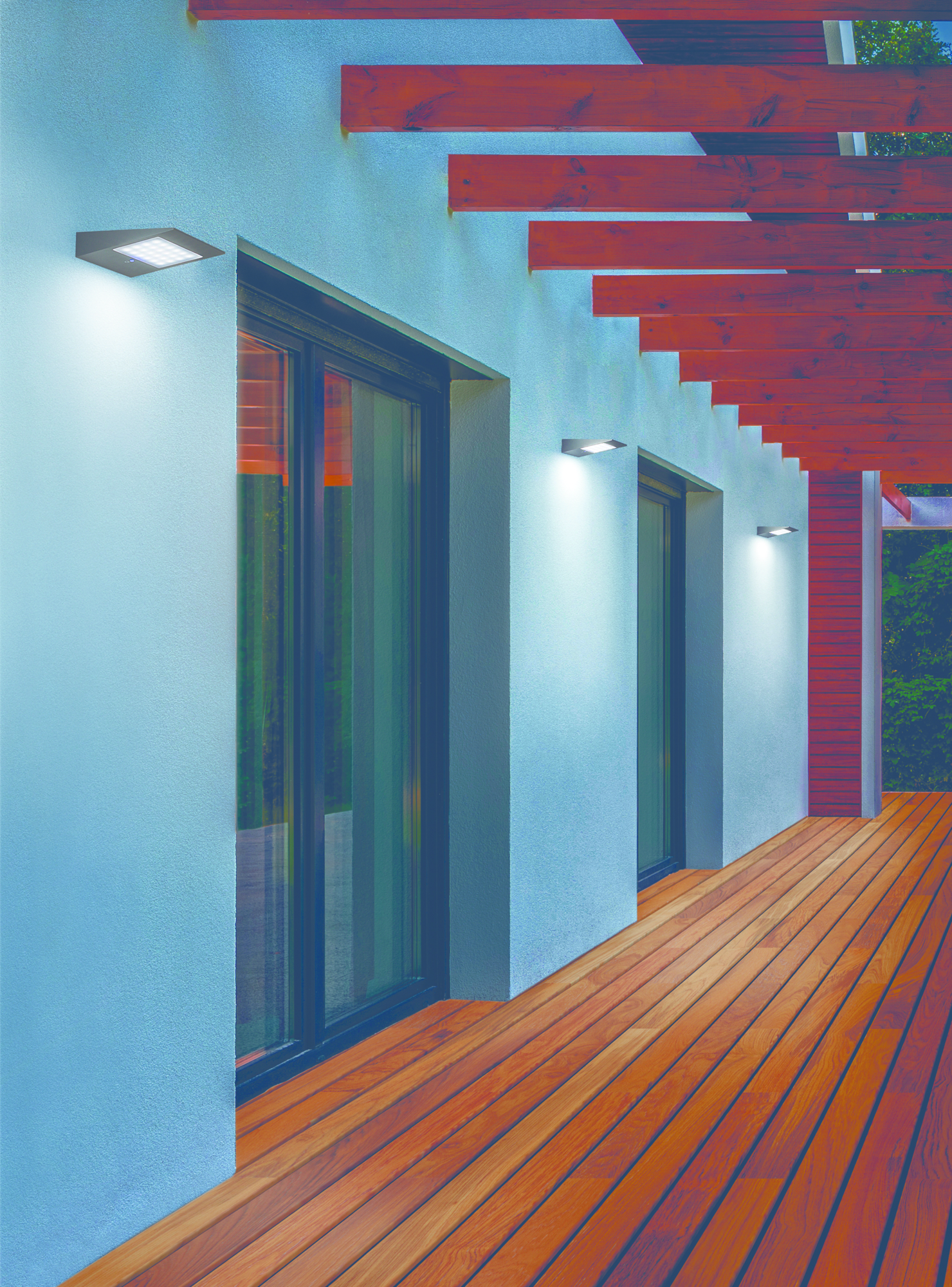 Zafferano zonne-energie wandlamp antraciet