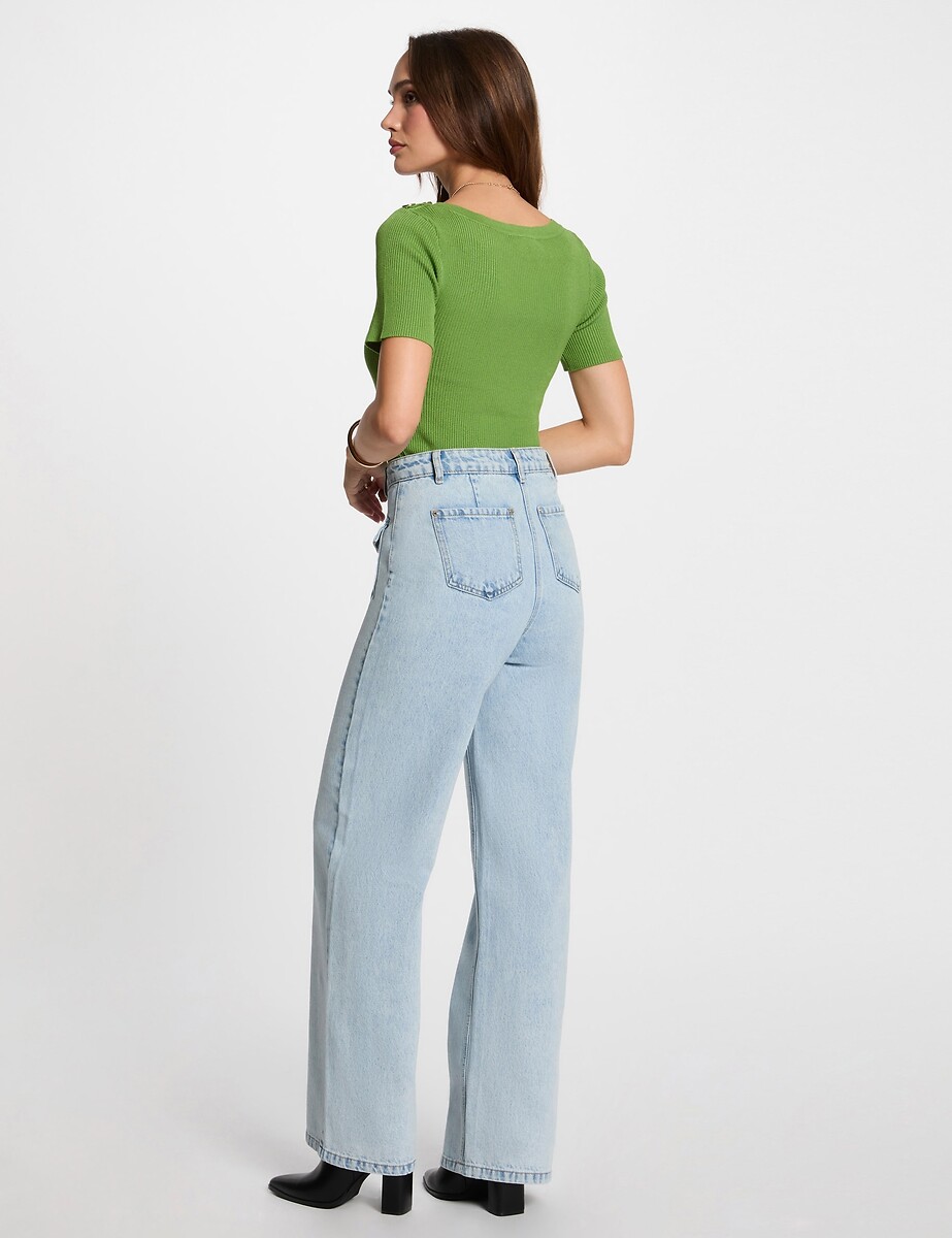 MORGAN<br>Calças jeans largas e de cintura alta