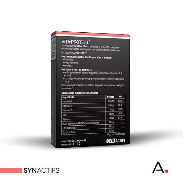 Aragan - Synactifs - VitaProtect® - Imunidade - Vitaminas C, D, Zinco - 30 cápsulas