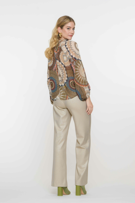Geisha camel dames blouse