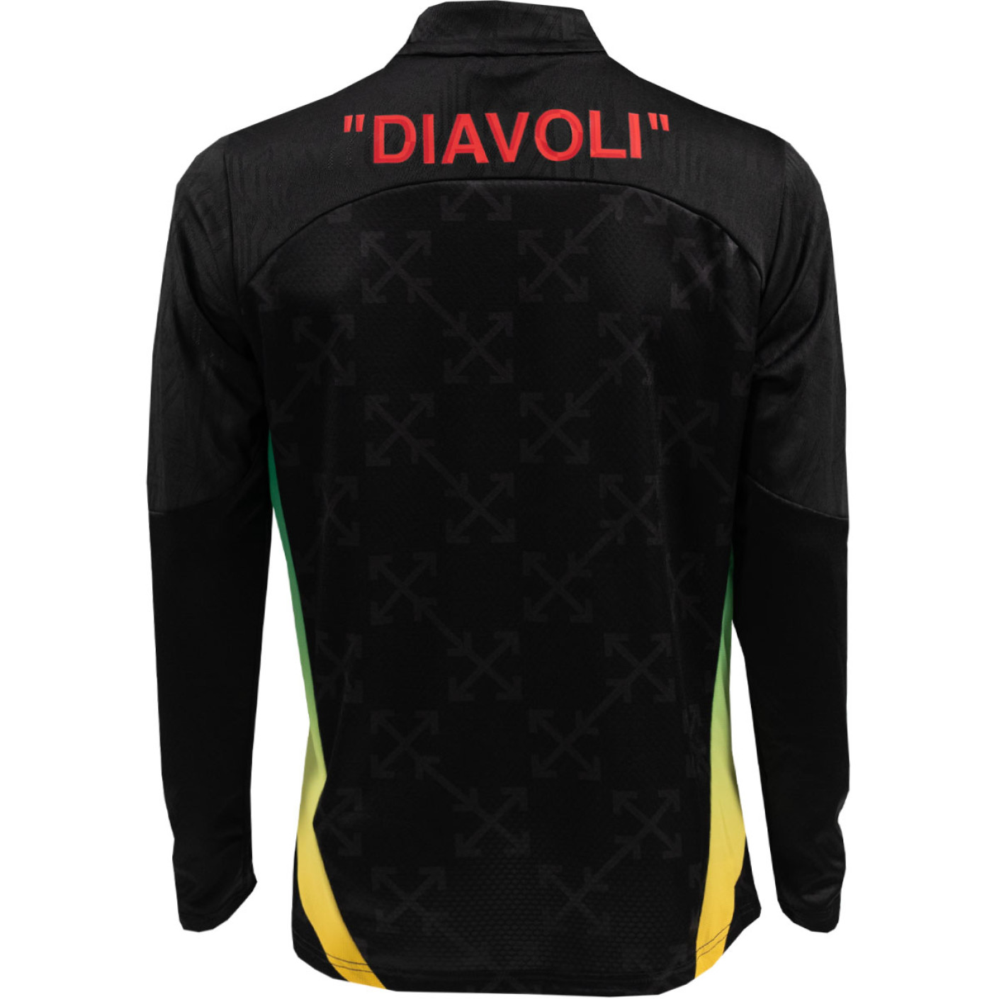 PUMA AC Milan X Off-White Pre-Match Trainingstrui 1/4-Zip 2024-2025 Zwart Rood