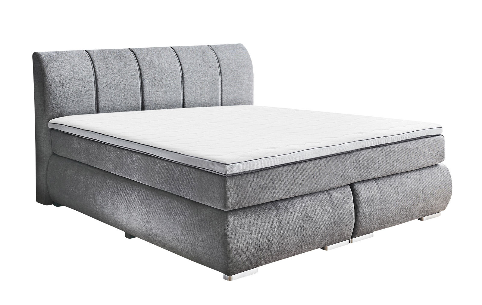 CASAVANTI Boxspringbett MALIN 180 x 200 cm grau