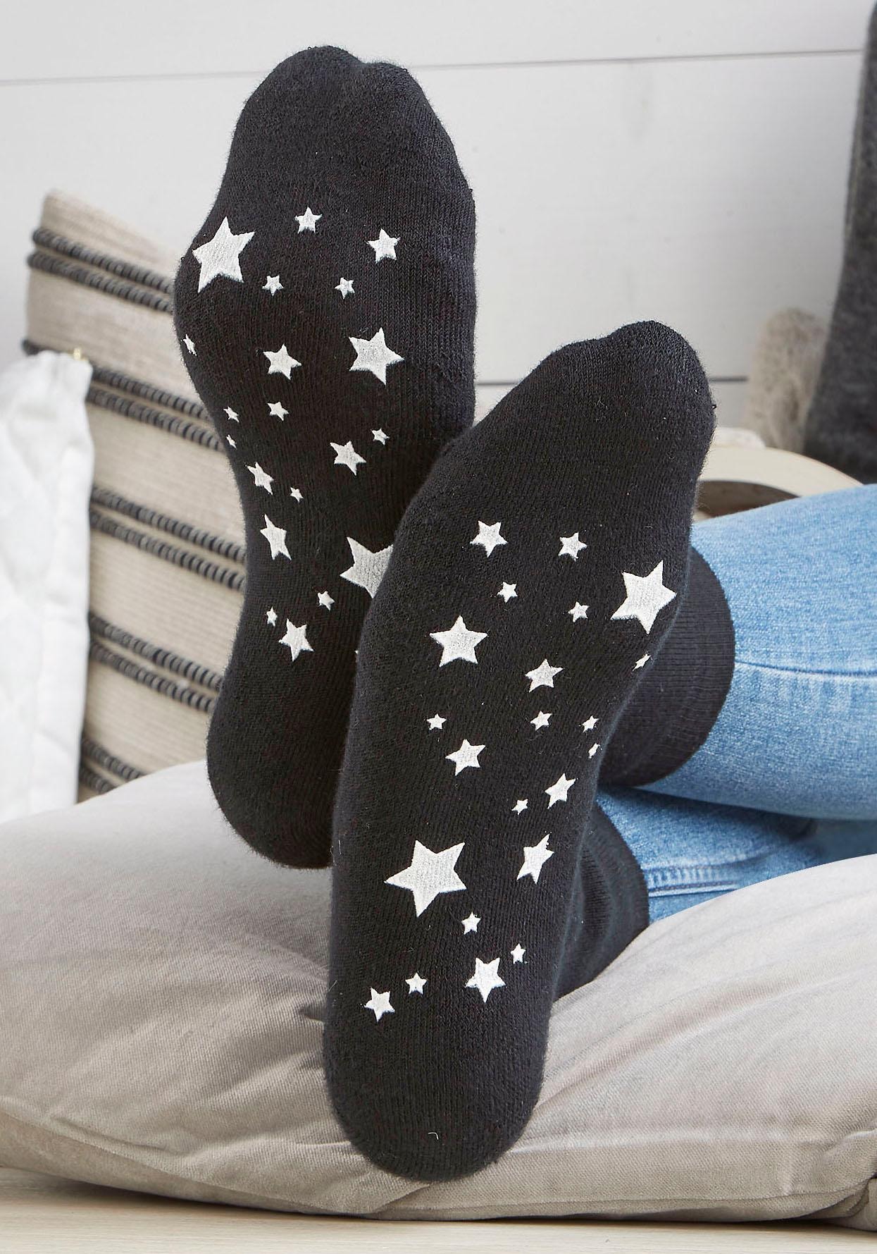 Lavana ABS-Socken Packung, 3 Stk. tlg. mit Antirutschsohle im Sterndesign