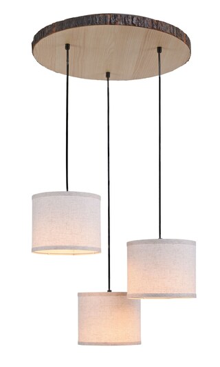 Pendelleuchte Bark braun Holz 52x52x120cm