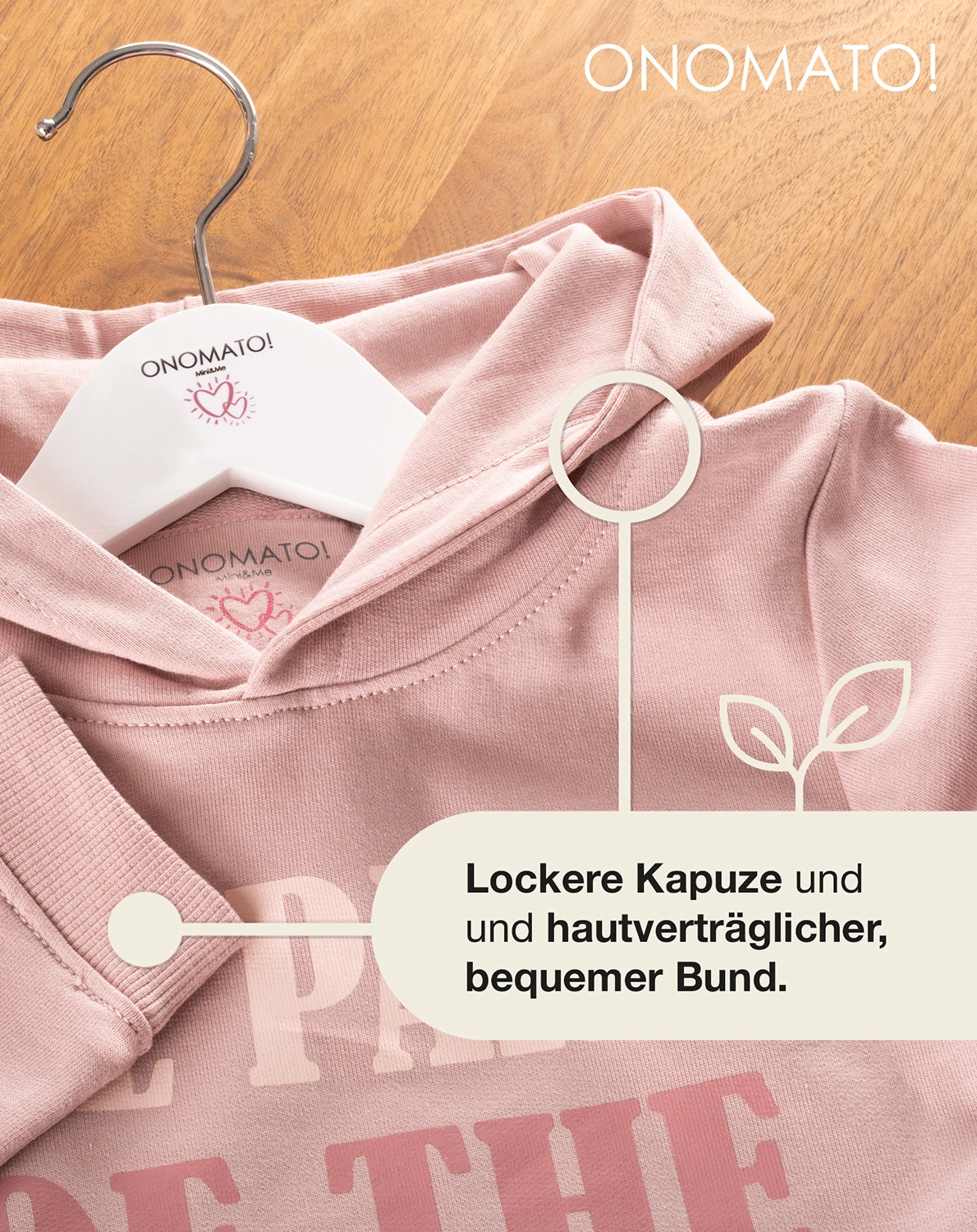 Kapuzen-Sweatshirt BE PART OF THE CIRCLE in burnished lilac