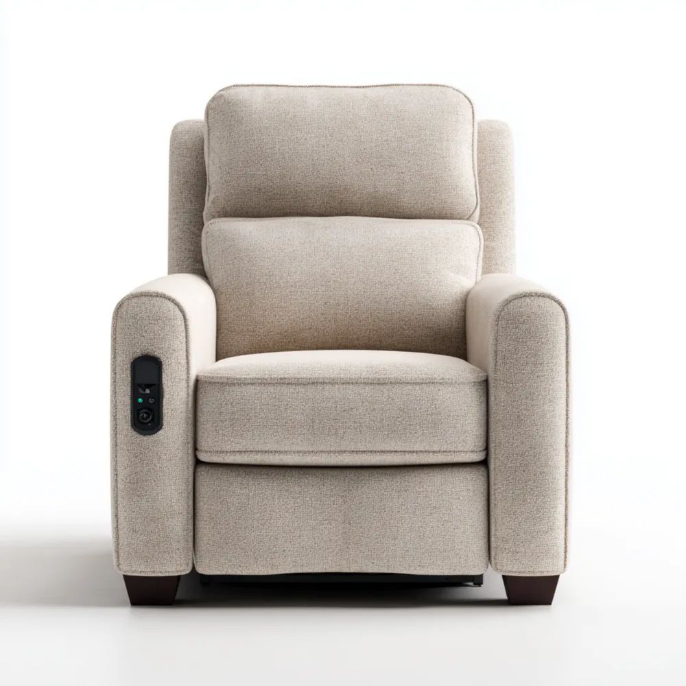 Relaxsessel Stoffpolsterung 85x95x100 cm – Cremeweiß – Ergonomisches Design