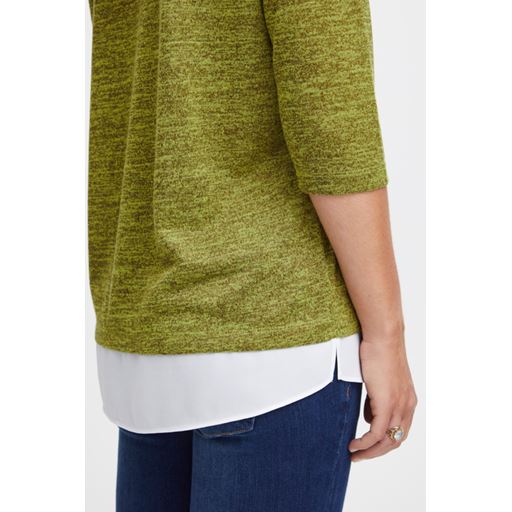 Fransa Strikbluse, Dark Citron Melange, XXL