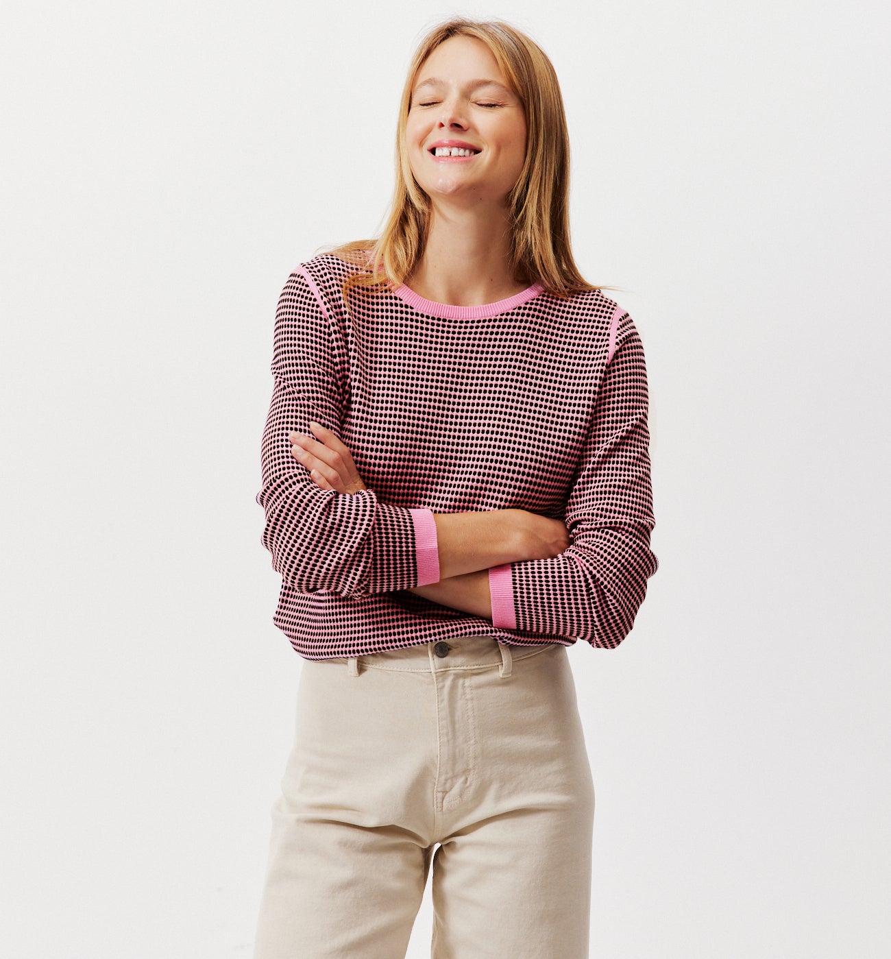 Pull effet jacquard Femme - Imprimé lilas