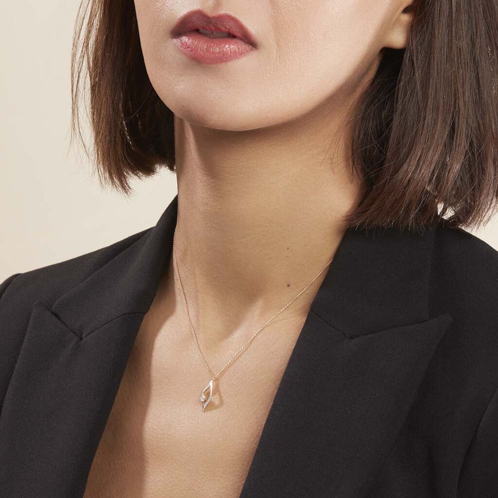 Collier Eye Or Jaune Oxyde De Zirconium