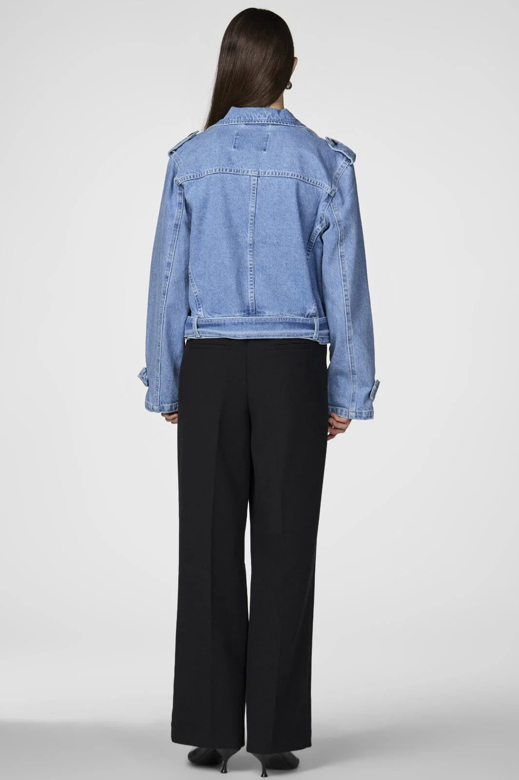 Y.A.S Yasabigail Ls Denim Biker Jacket 26036312