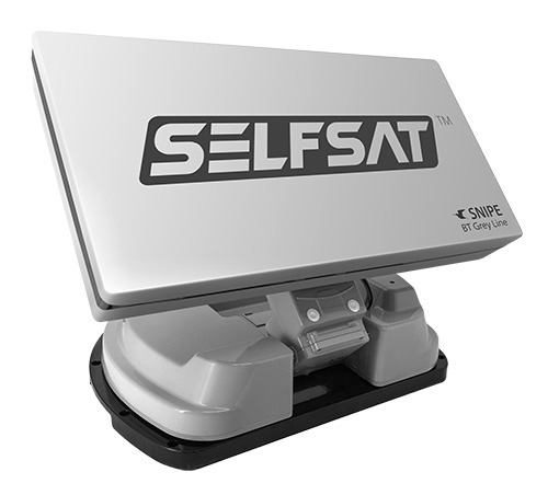 Selfsat Snipe BT Grey Line vollautomatische Camping SAT Antenne mit Bluetooth Twin LNB