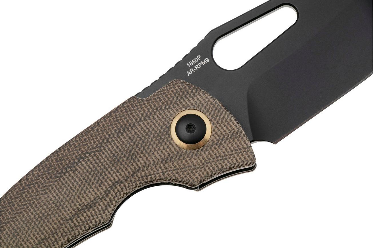 Artisan Cutlery Xcellerator 1860P-BODG, PVD AR-RPM9, OD Green Micarta zakmes, Mike Snody design