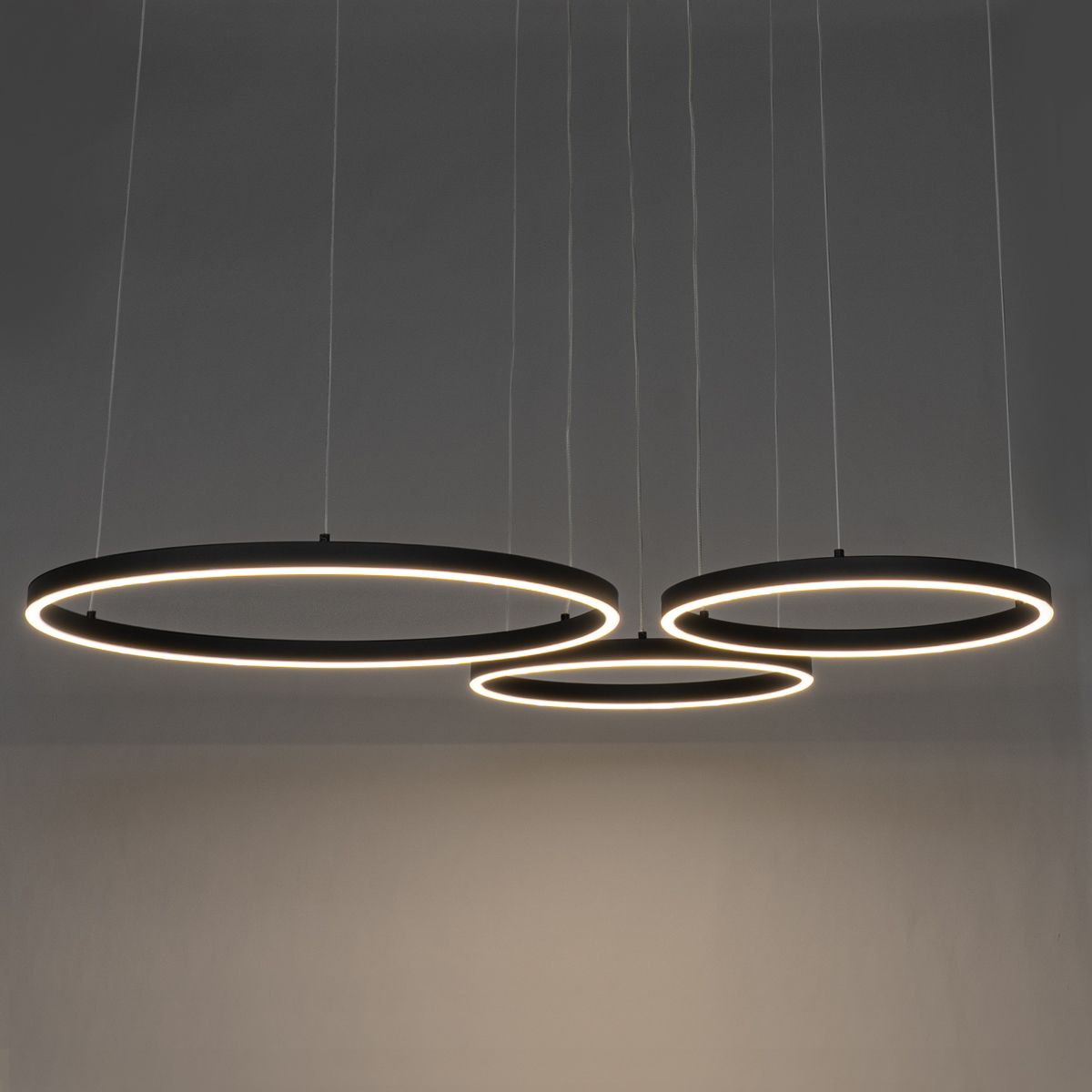 Hanglamp zwart incl. LED 3-staps dimbaar 3-lichts - Anello