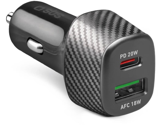 SBS - Chargeur allume cigare Ultra-Rapide Usb-C 20W Usb 18W