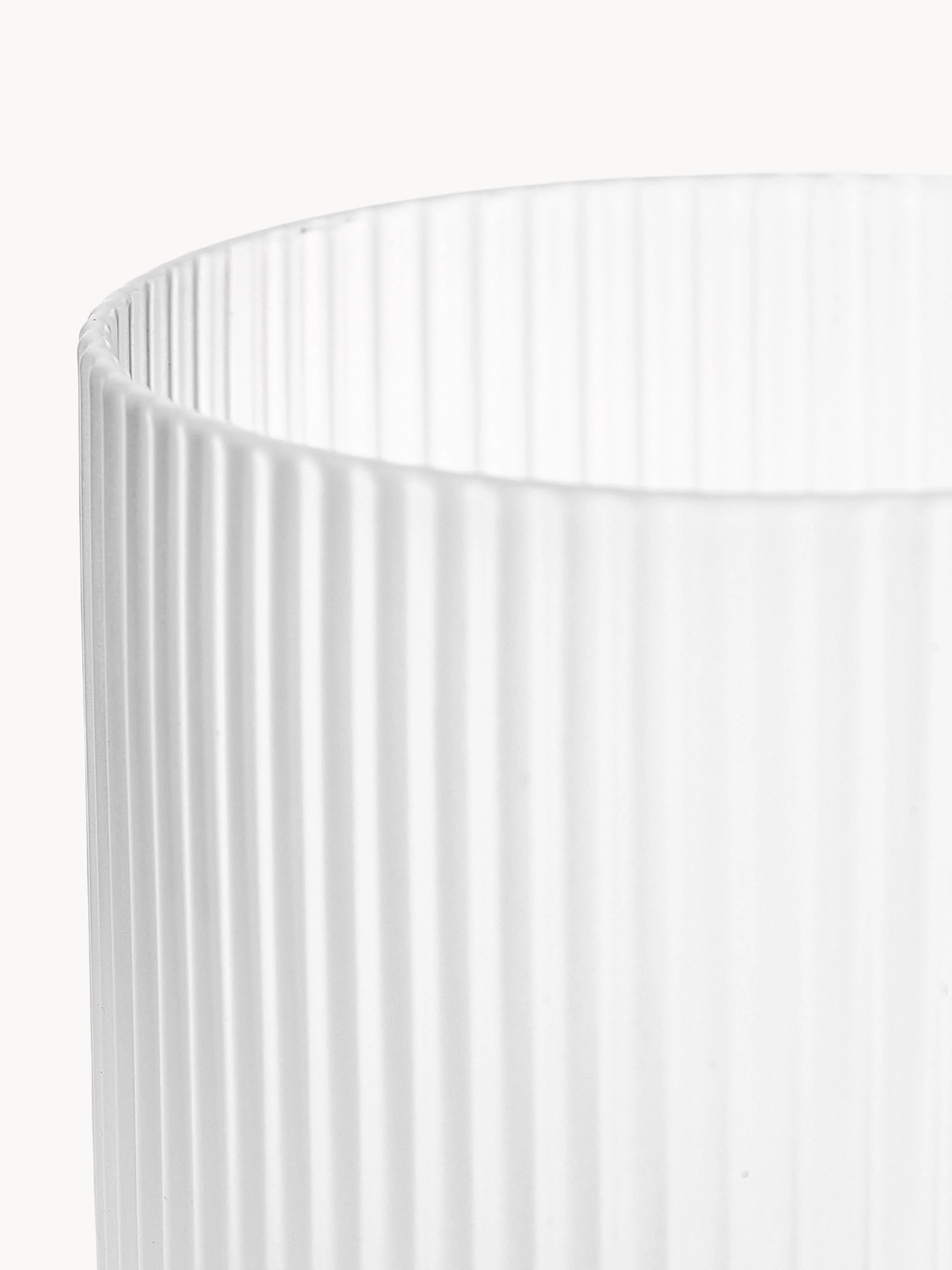 Mondgeblazen waterglazen Ripple met groefreliëf, 4-delig