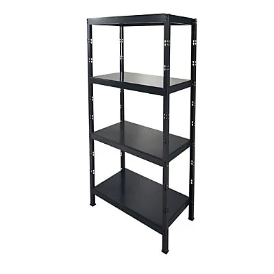 Kit étagère de garage en métal noir 4 tablettes Axiome L. 98 x H. 193 x P. 45 cm