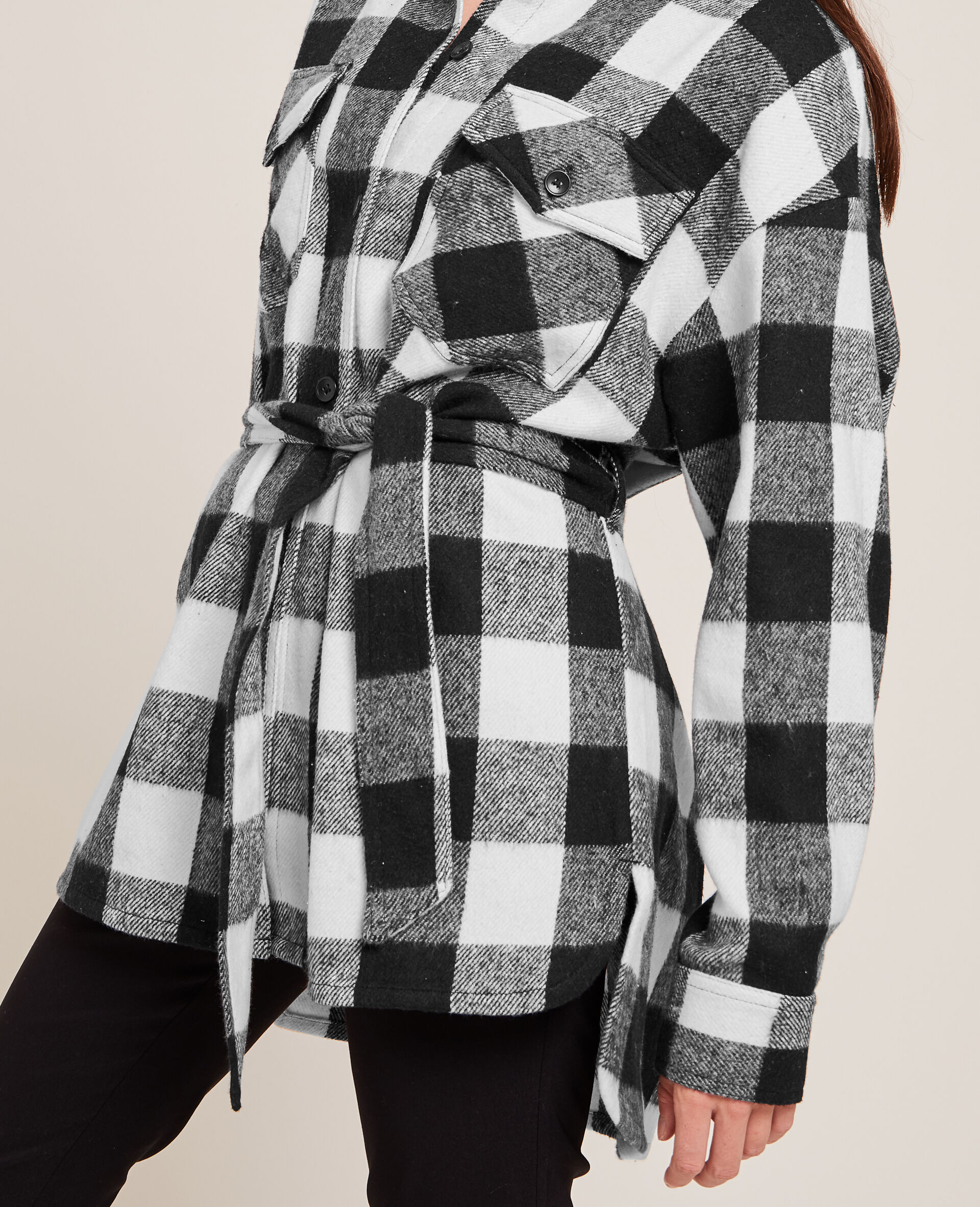 Surchemise avec ceinture à nouer - Noir