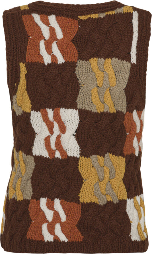 REMAIN Cable Knit Vest Rum raisin comb.