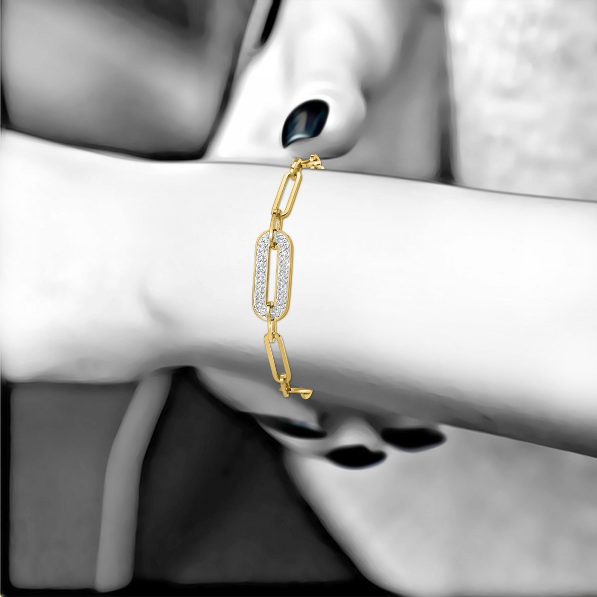 Bracelet en acier inoxydable SC Bohème en Acier Rhodié argenté