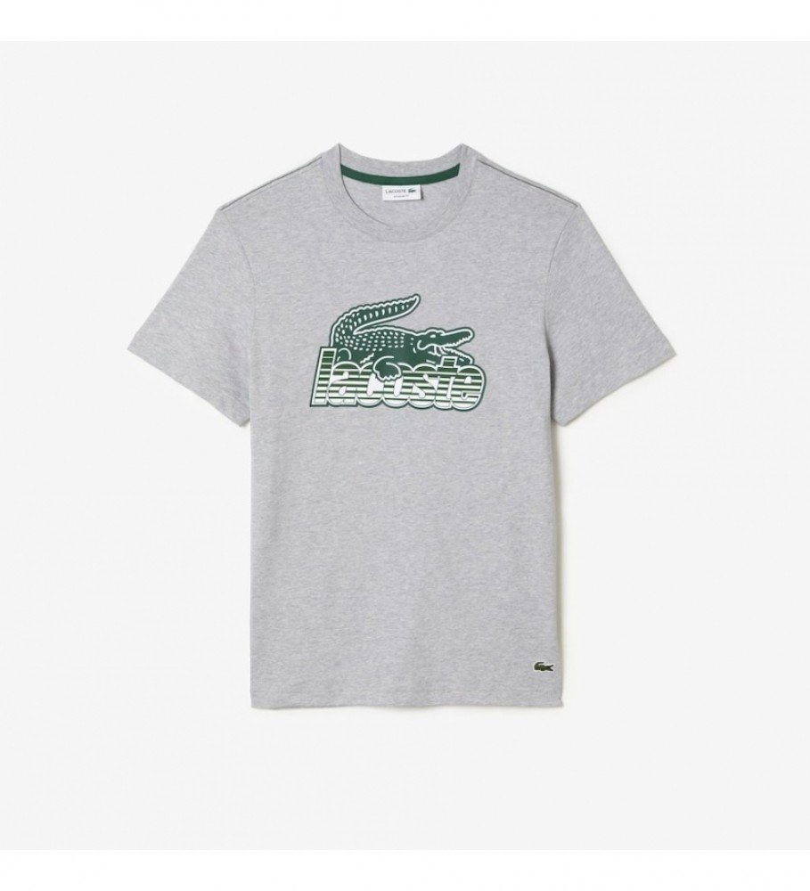 Camiseta Lacoste Cinza Estampada