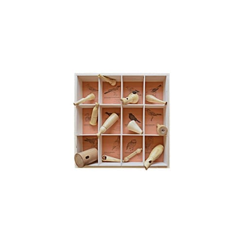 Coffret bois 12 appeaux oiseaux d'europe
