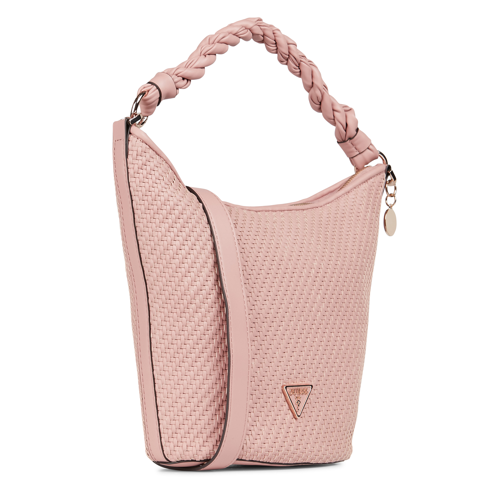 DOWNTOWN - Sac seau tressé | Rose