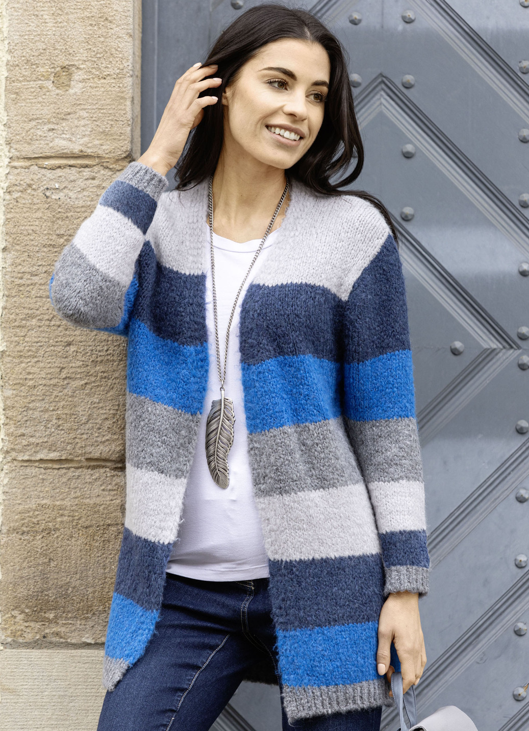 Strickjacke in Color-Blocking