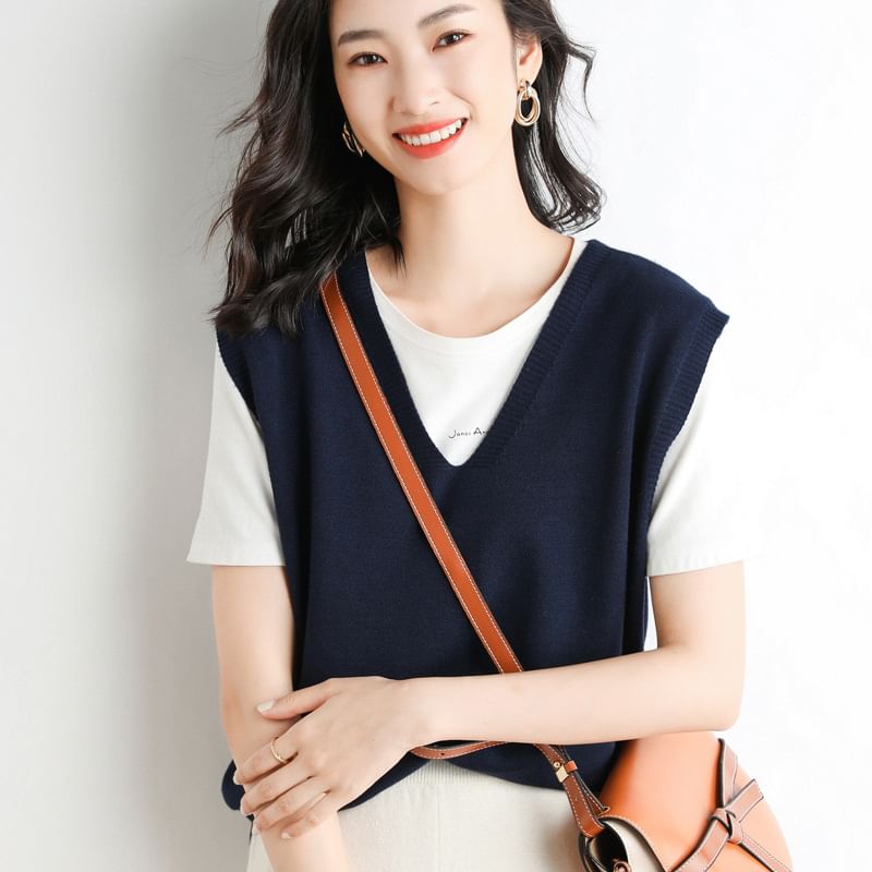 Cloud Nine - V-hals effen trui-vest