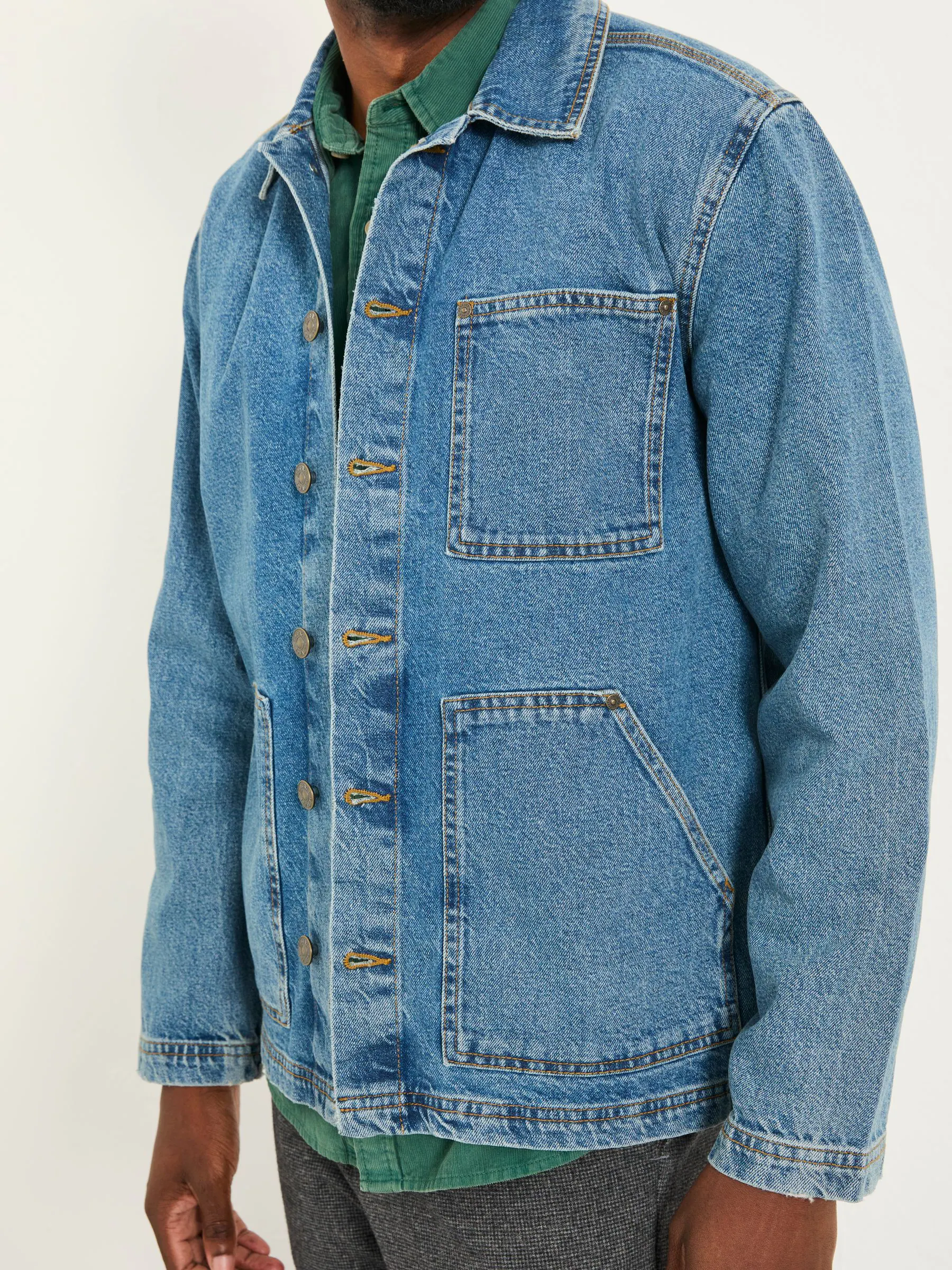 Indigoblauw - FatFace Denim Worker Jacket