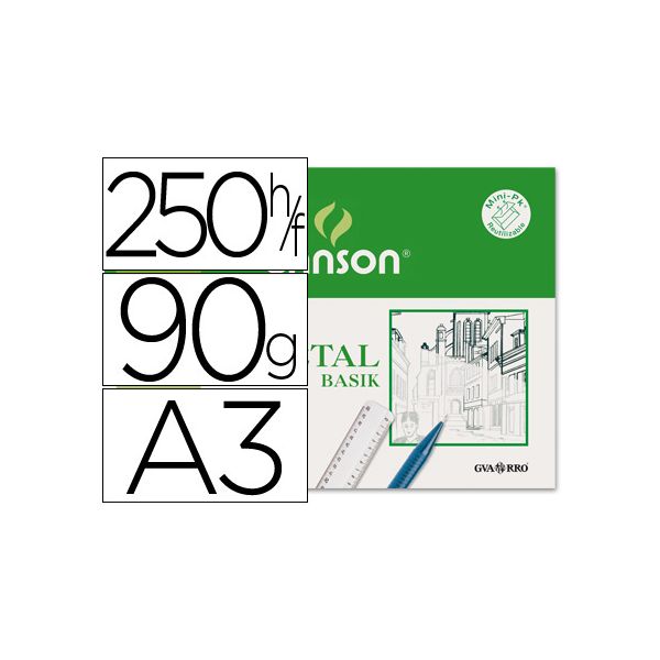 Canson Papel Vegetal 90g Din A3 Pack 250 Fls