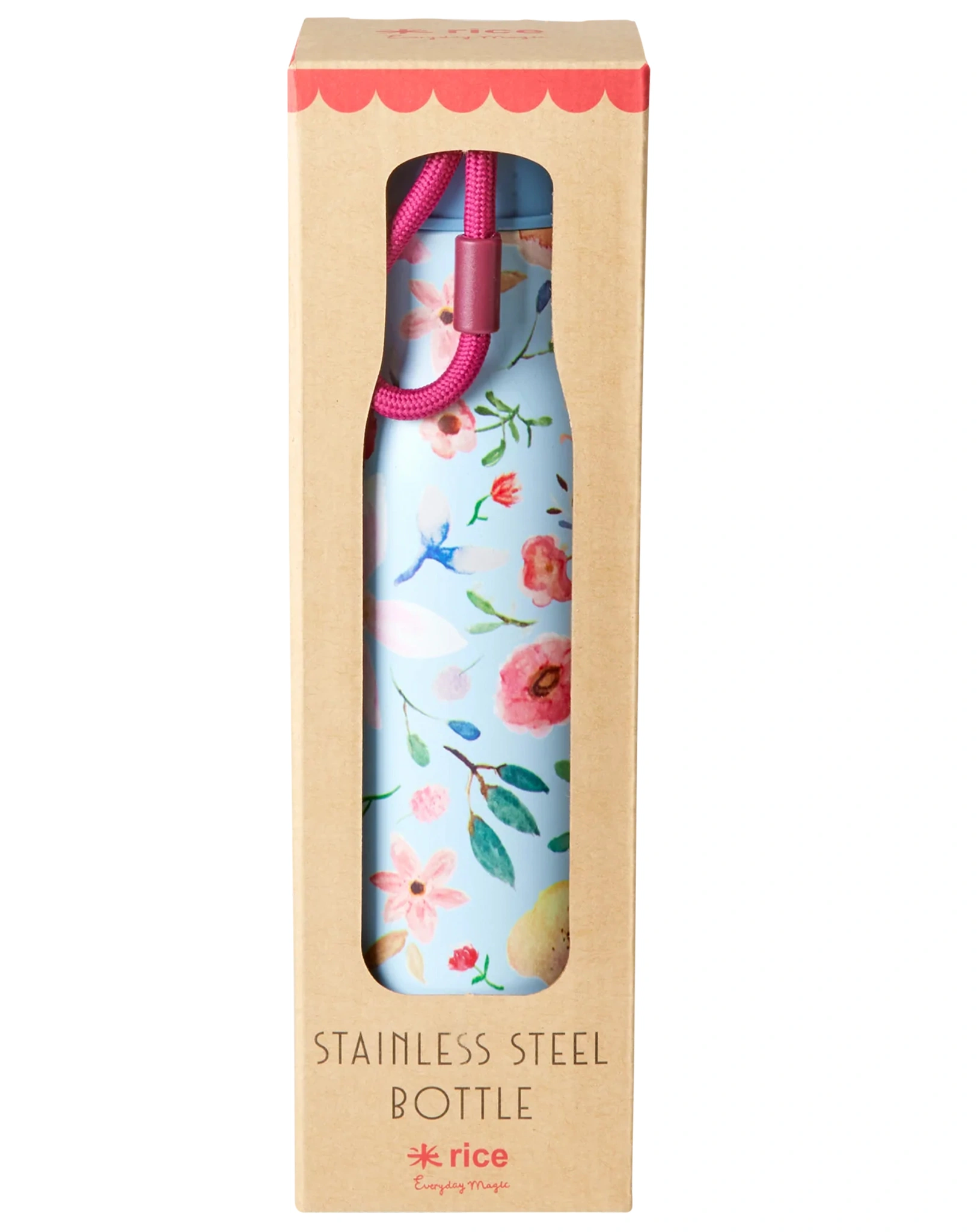 Edelstahl-Trinkflasche FLOWERS (500ml) in bunt