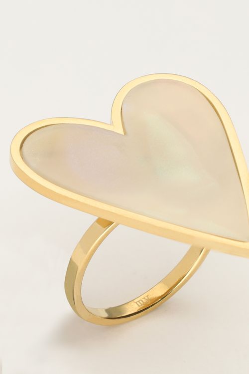 Statement ring met groot hart