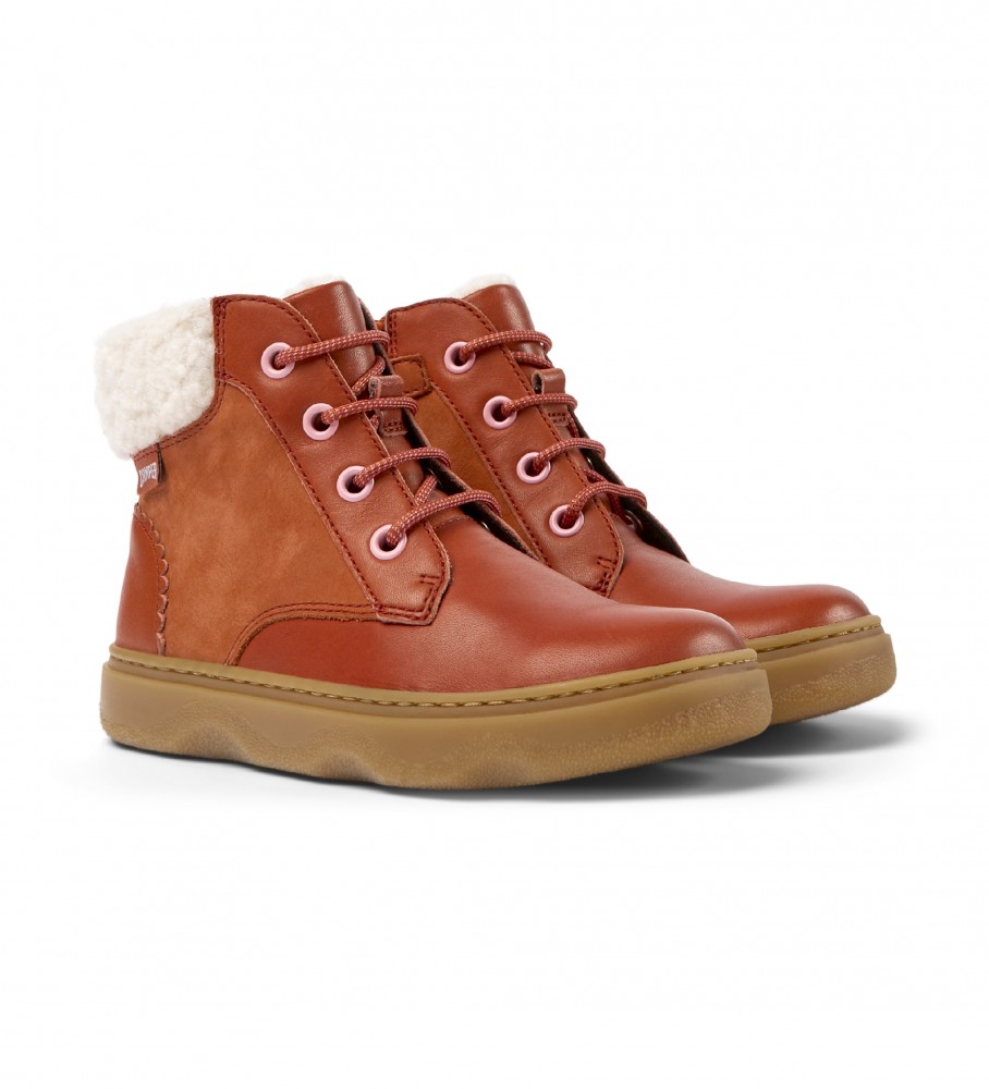 Botas de tornozelo Camper Kiddo em couro vermelho