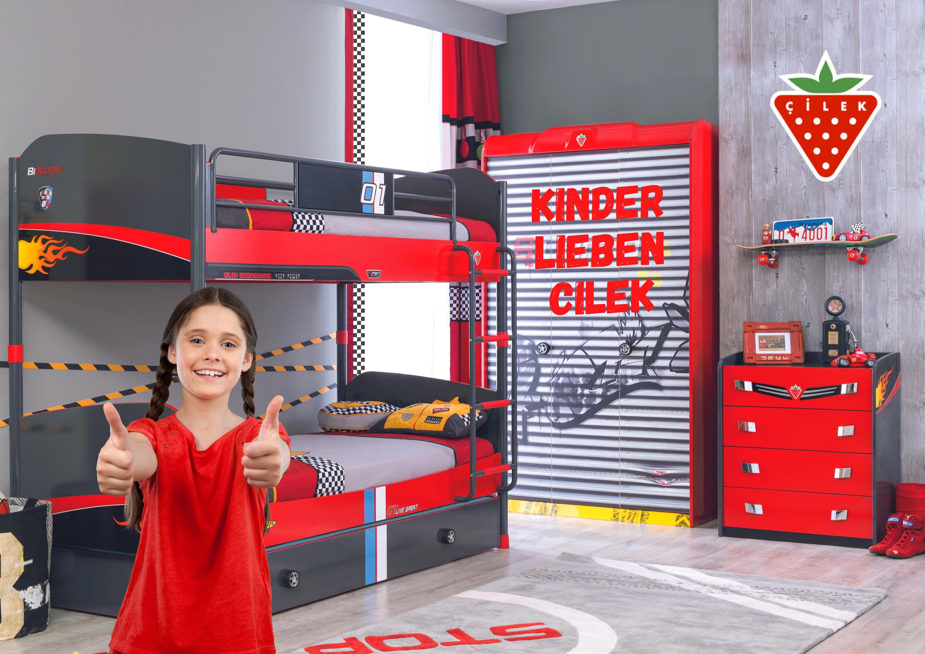 Kommode für Kinderzimmer mit vier Schubladen