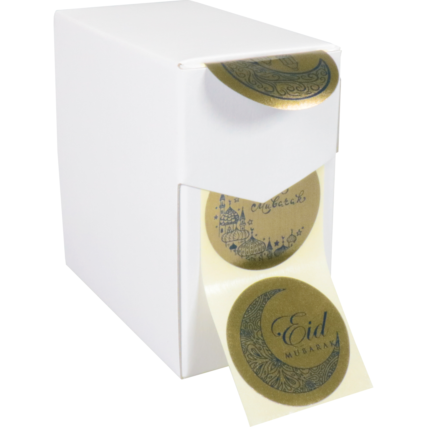 Etiket, Cadeauetiket, papier, Gold Eid Mubarak, ∅45mm, assorti