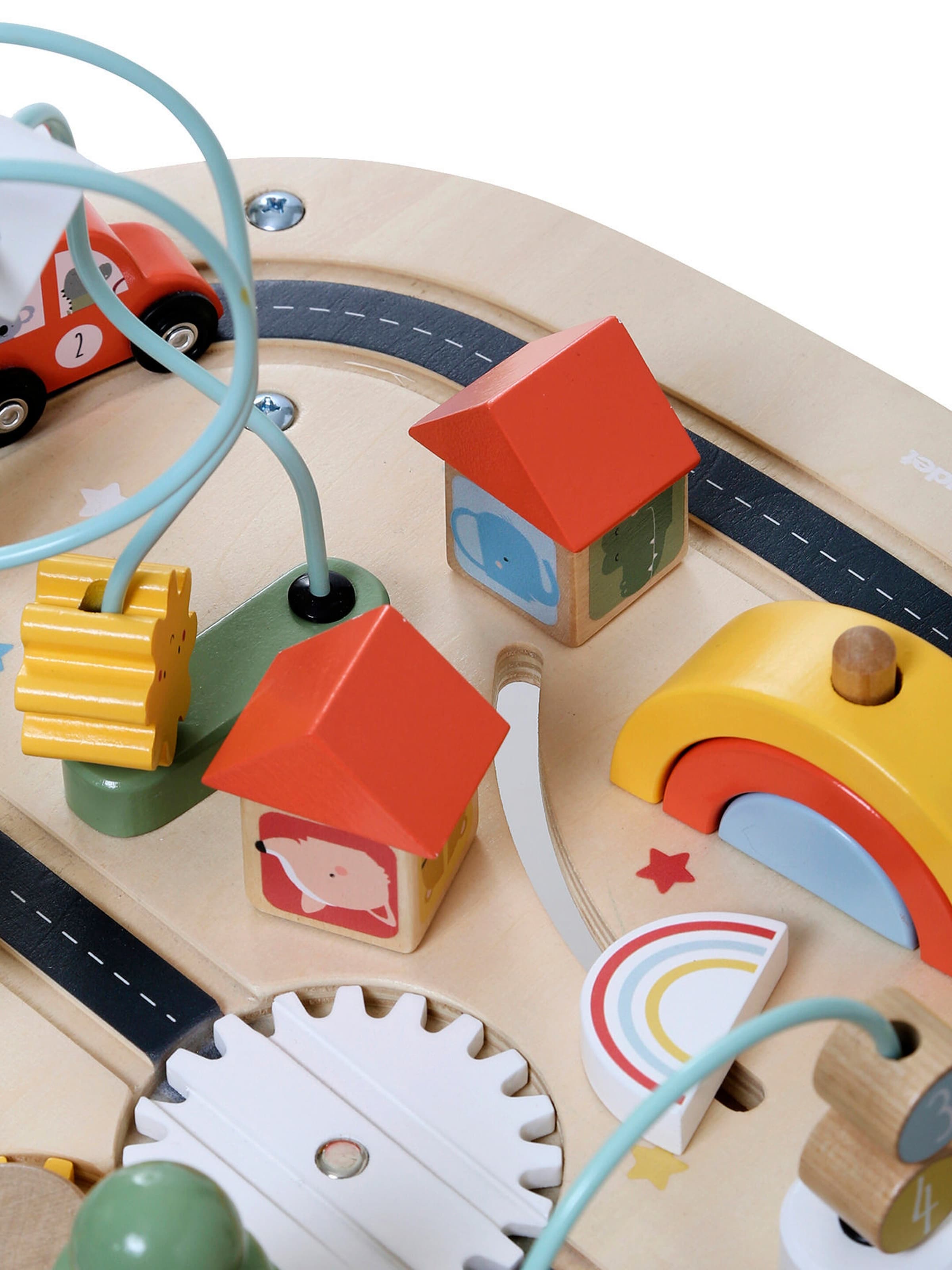 Vertbaudet Baby Activity-Tisch mit Autos, Holz FSC® beige