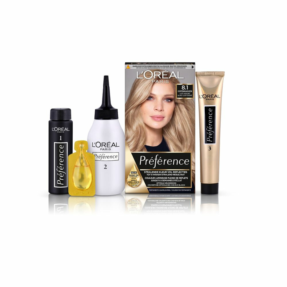 L'Oréal Préférence Cool Blondes Permanente Haarkleuring 8.1 Licht Asblond