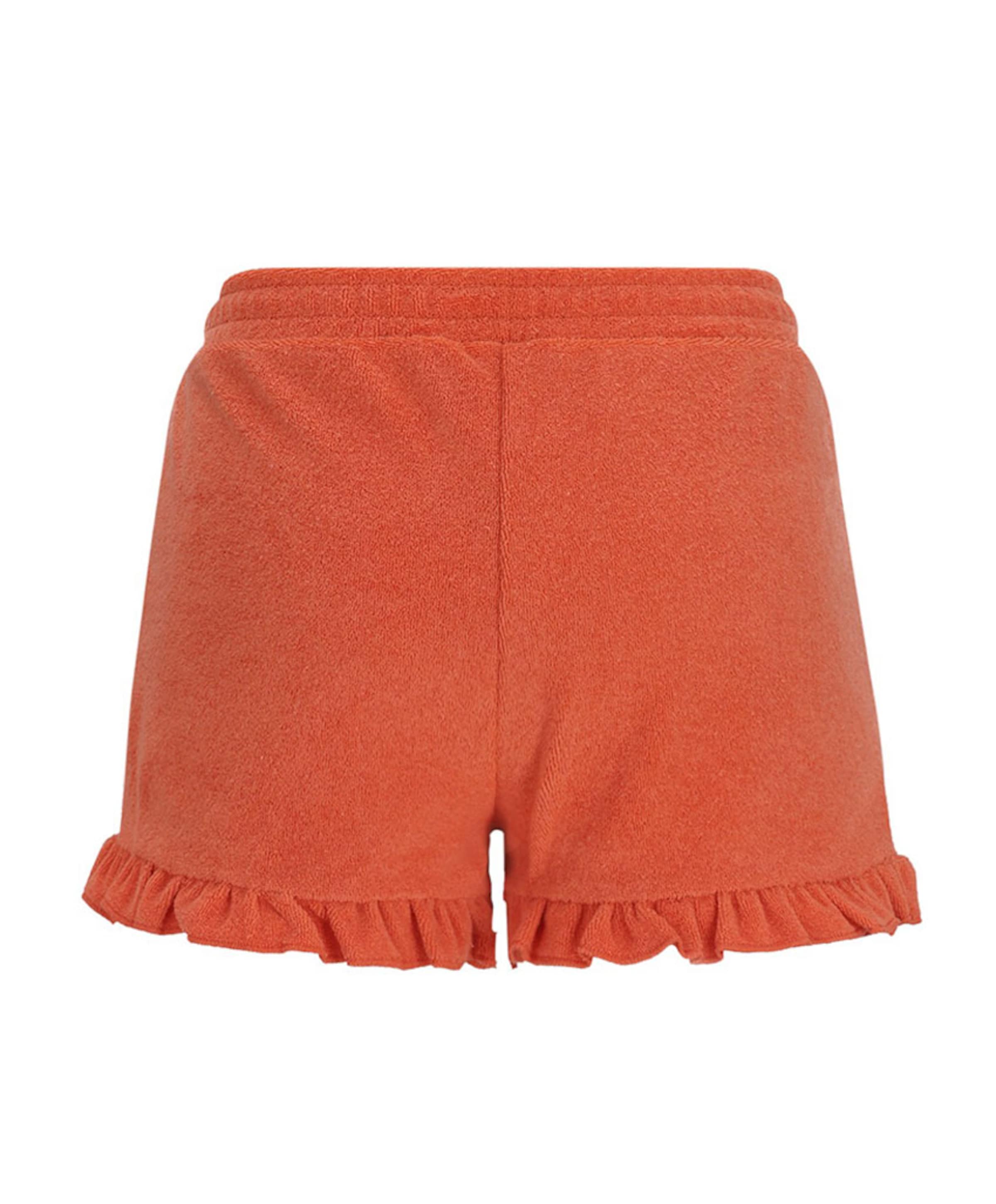 Like Flo Faje ruffle meisjes korte broek oranje
