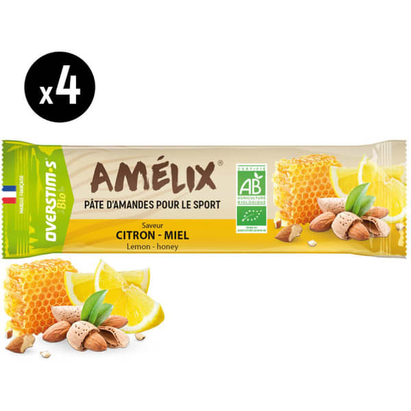 Barres énergétiques OVERSTIMS AMELIX BIO CITRON - MIEL (4 BARRES)