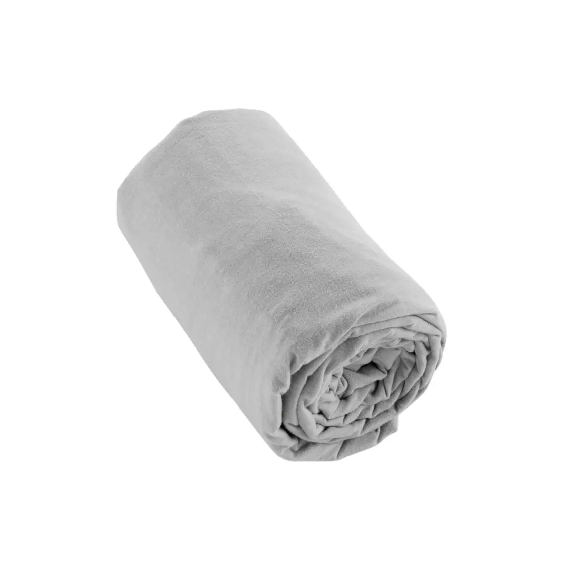 Drap housse flanelle de coton (180 x 200 cm) Théa Gris clair