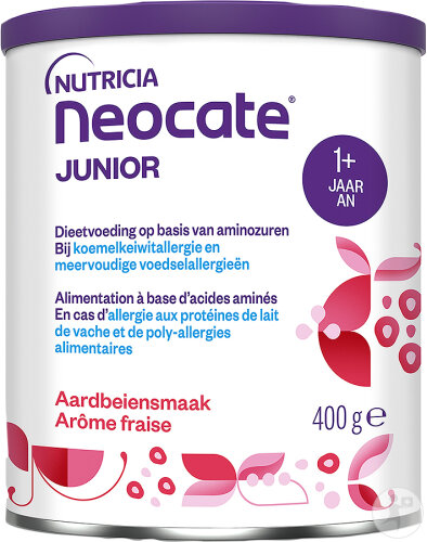 Nutricia Neocate Junior Allergie Protéines Lait De Vache Fraise Arôme Fraise Dès 1 An Boîte 400g