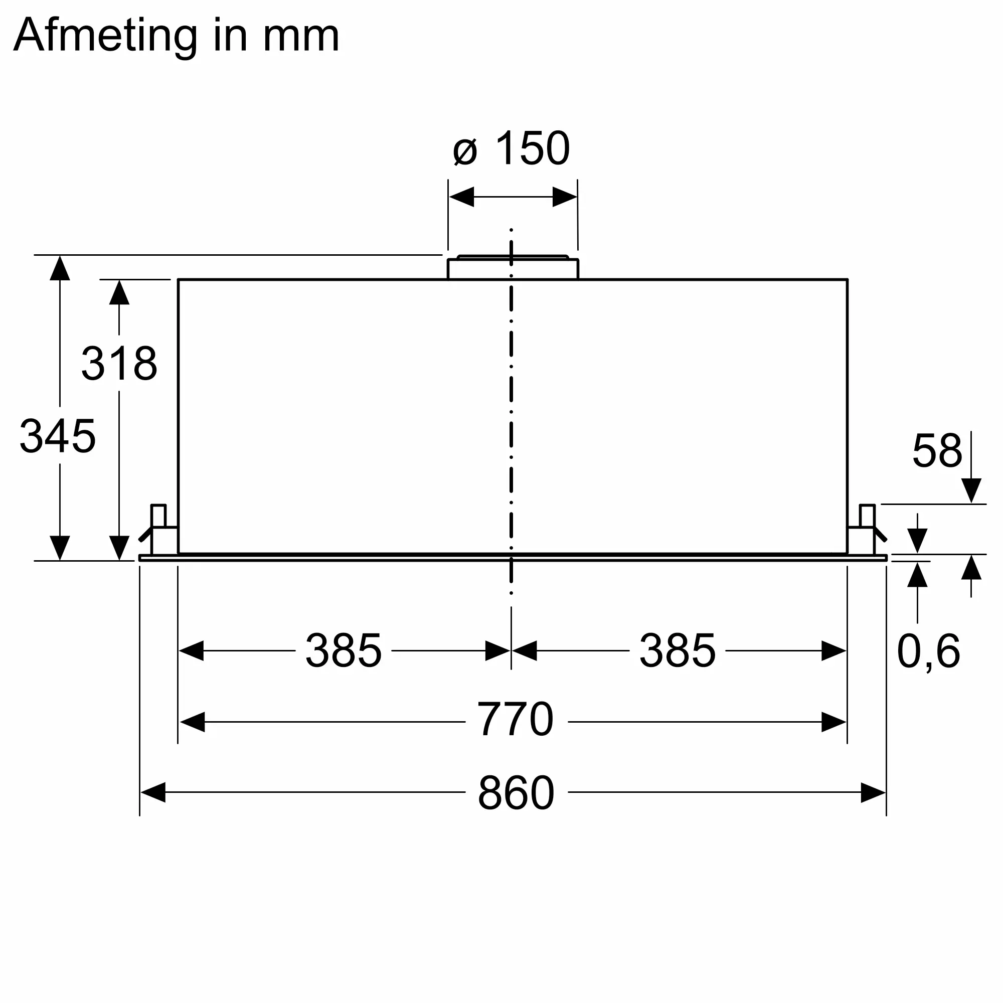 Serie 6 Afzuigunit 86 cm Roestvrij staal