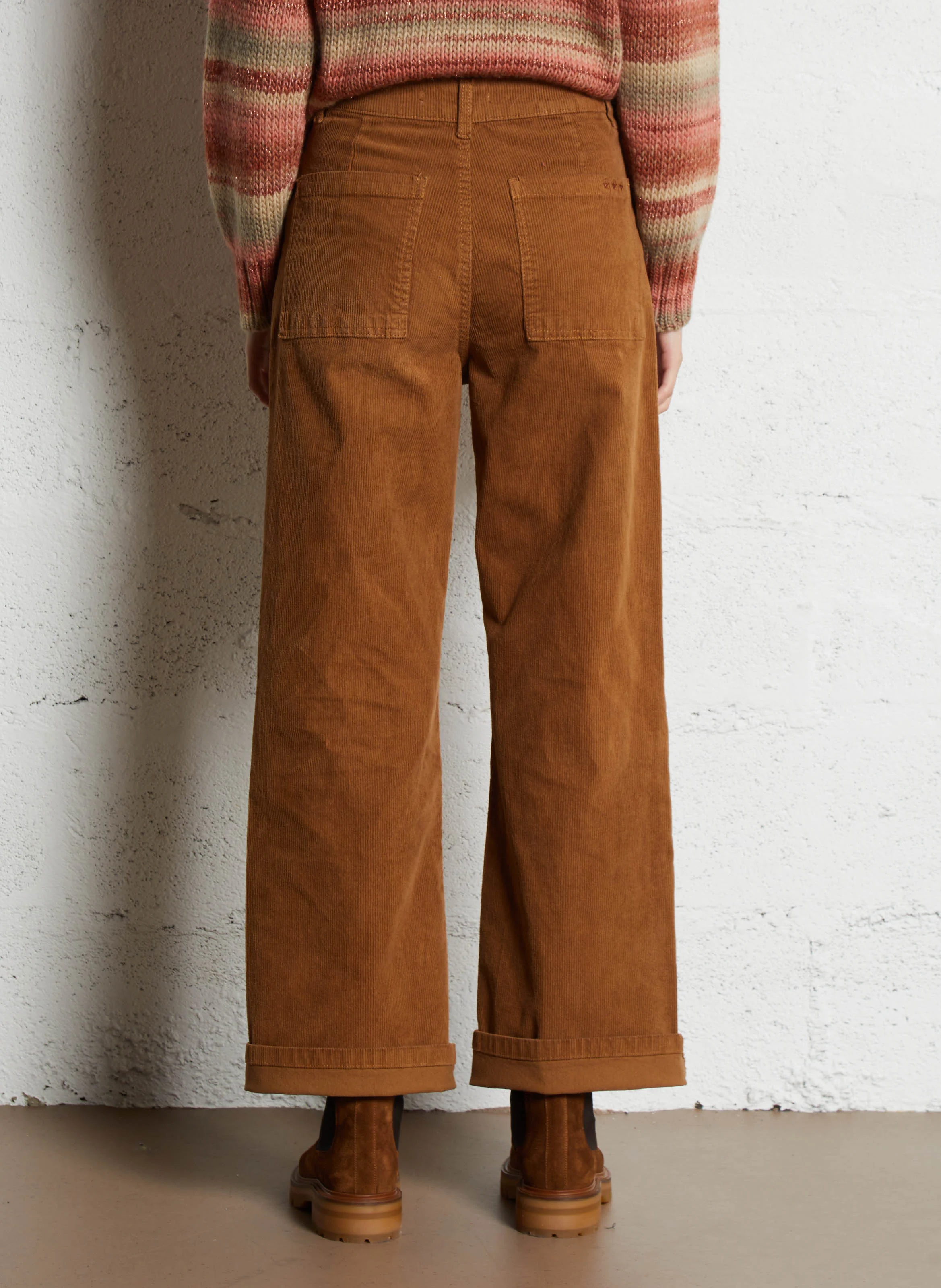 PALOMA - Pantalon en velours côtelé | Marron