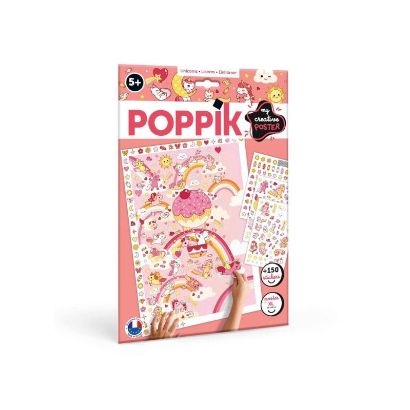 Poster créatif stickers licornes Poppik