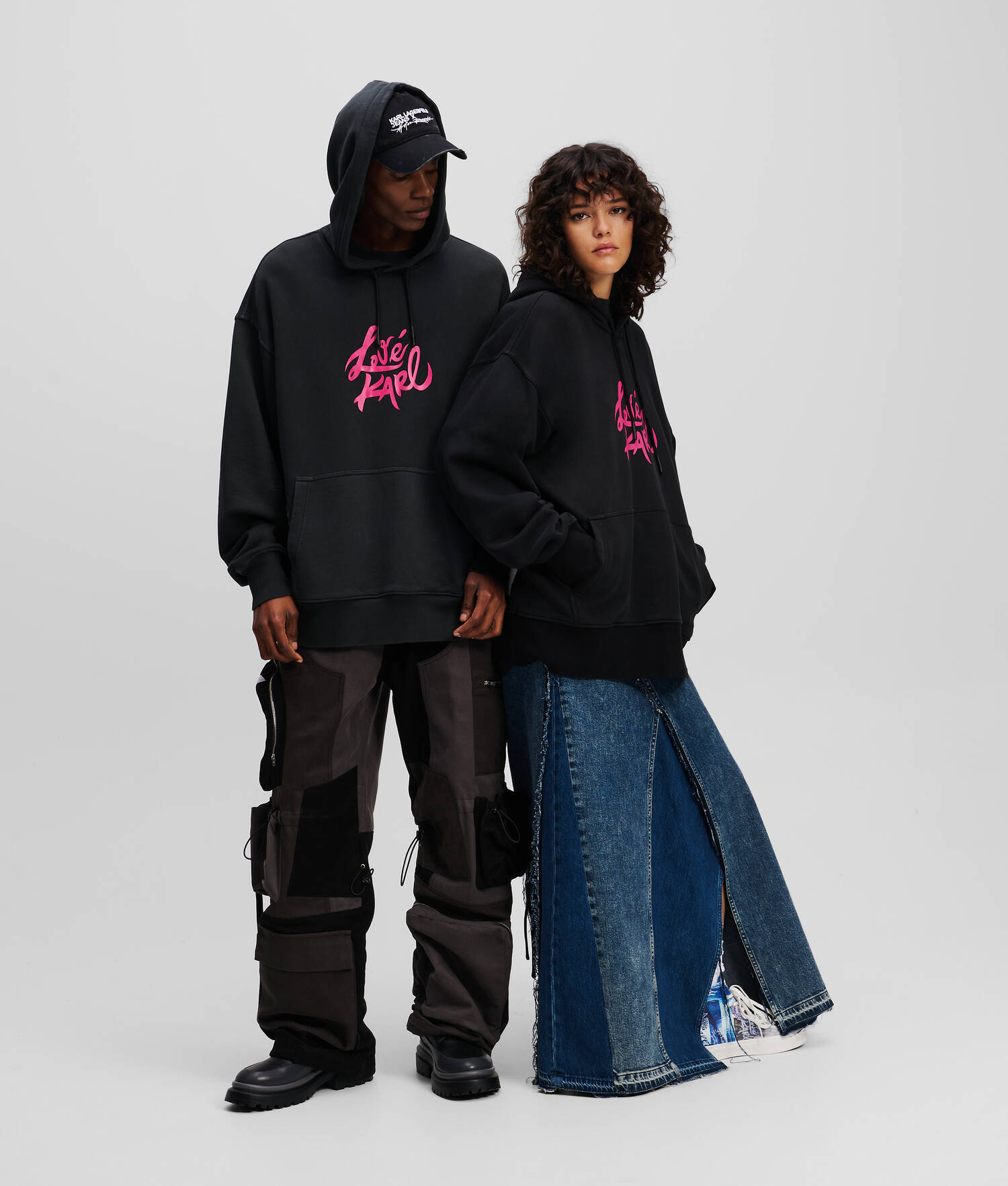 SWEAT À CAPUCHE KLJ X ATELIER RESERVÉ - Noir lavé
