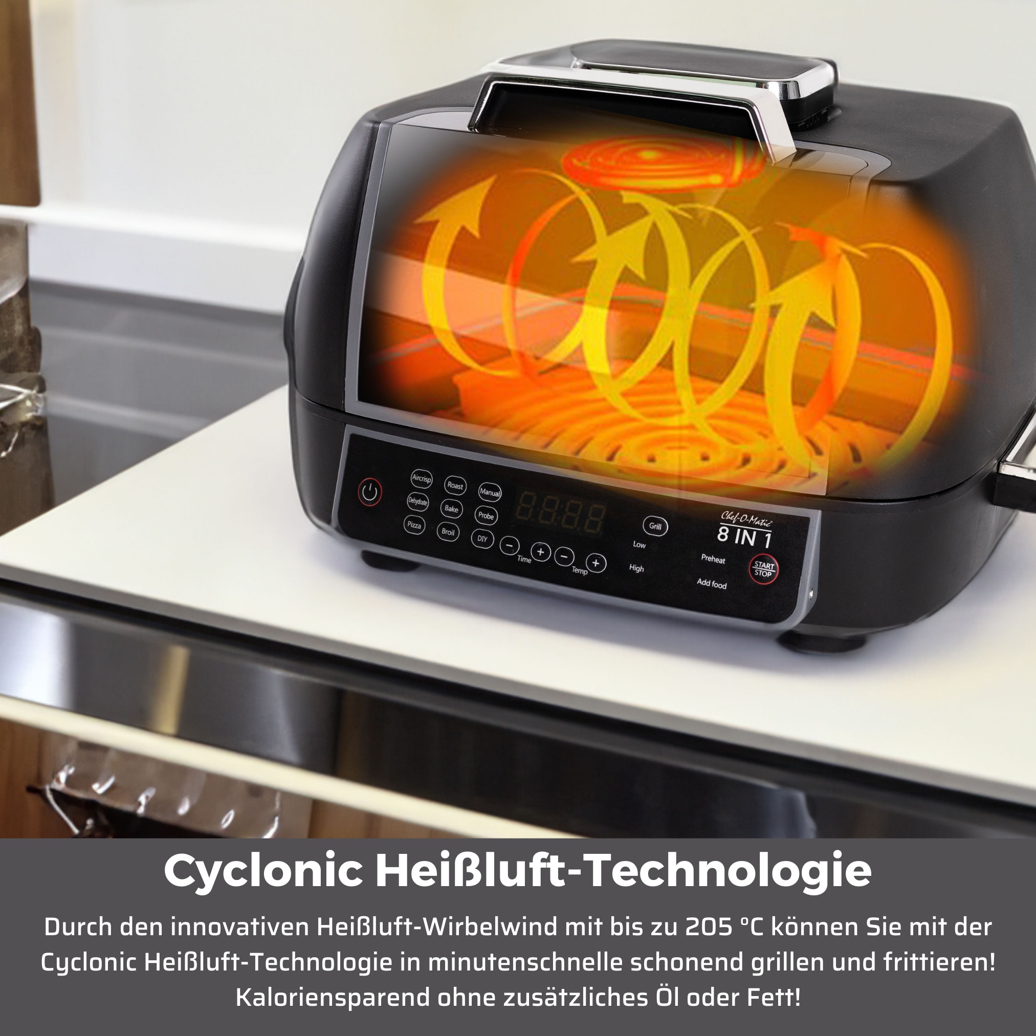 Best Direct® Multikocher - Heißluftfritteuse - Mini Backofen - Grill Ofen Chef O Matic 8 in 1